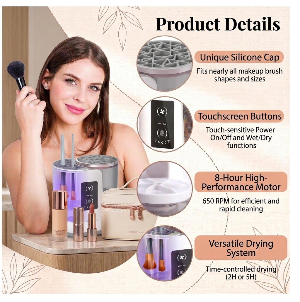 Limpiador Eléctrico de Brochas de Maquillaje